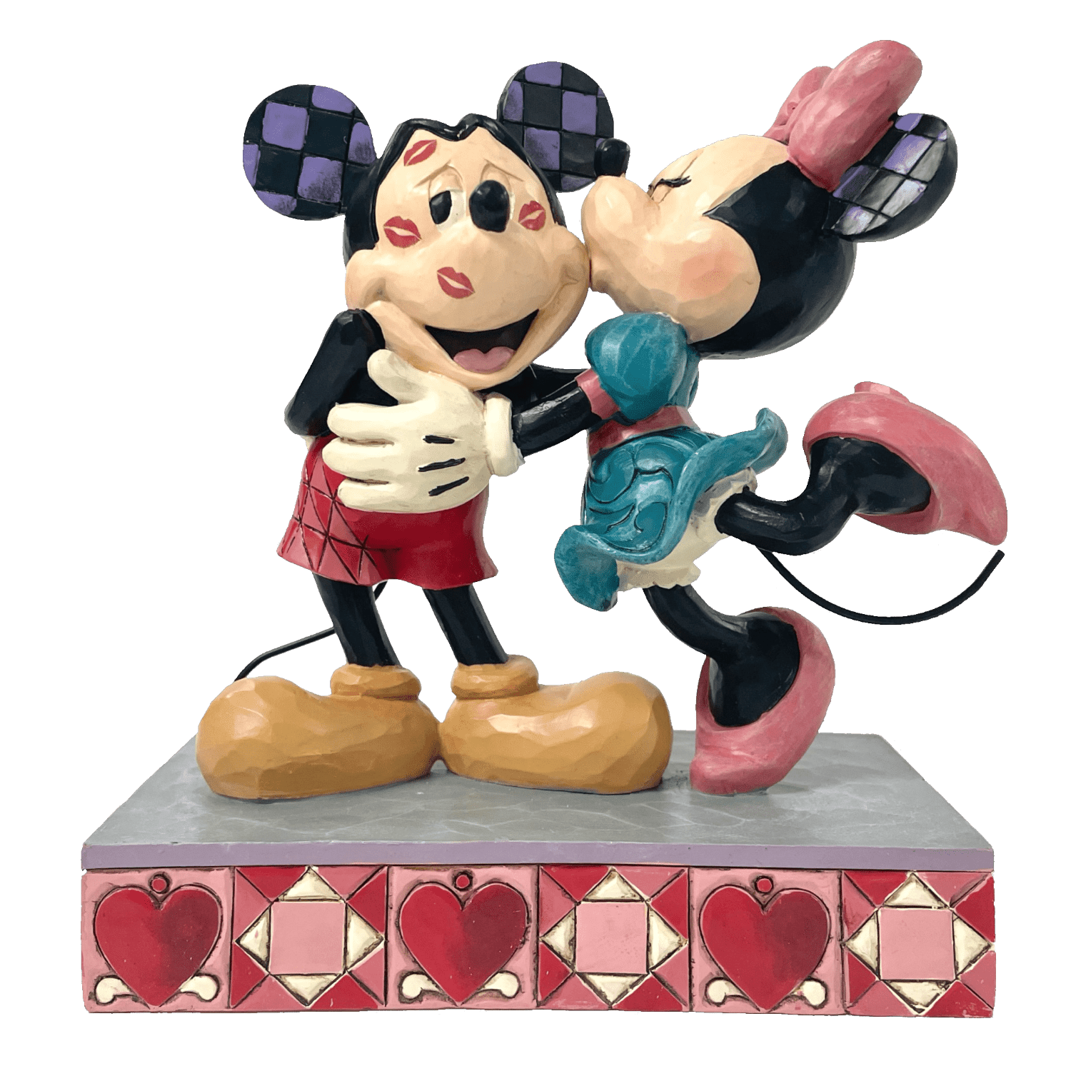 Mickey and Minnie Love Kisses on Cheeks